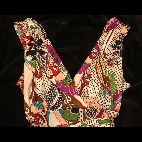 Anna Paul Floral Multi Colored Dot Dress/Tunic - Picture 3 of 6